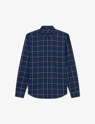 Balibaris Mercer Checked Semi-fitted Cotton Shirt In Navy/dusky Navy