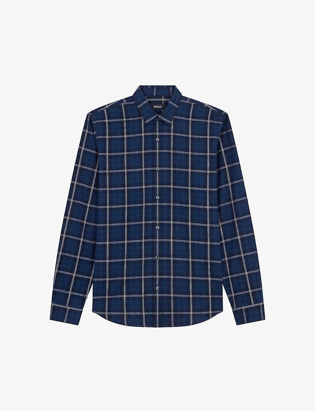 Balibaris Mercer Checked Semi-fitted Cotton Shirt In Navy/dusky Navy