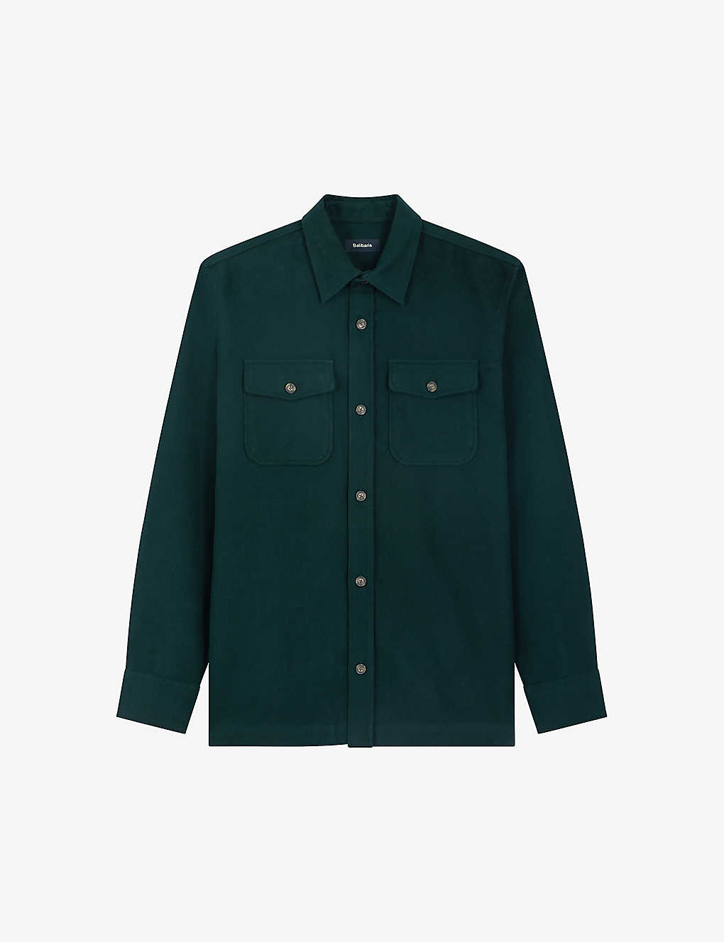 Balibaris Mens Offgreen Parker Semi-fitted Cotton Overshirt