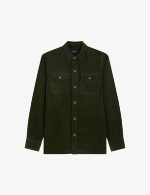 Balibaris Mens Evergreen Parker Patch-pocket Slim Fit Cotton-corduroy Shirt In Green
