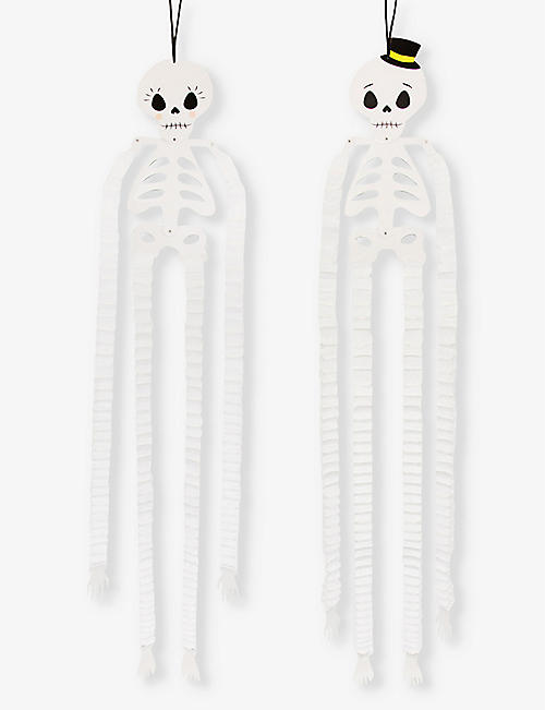 TALKING TABLES: Pumpkin Bright’s skeleton card Halloween decorations pack of two