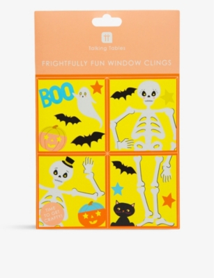 TALKING TABLES: Pumpkin Bright's Halloween window-stickers pack of 6