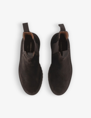 Shop Common Projects Men's Dark Brown Suede Suede Chelsea Boots