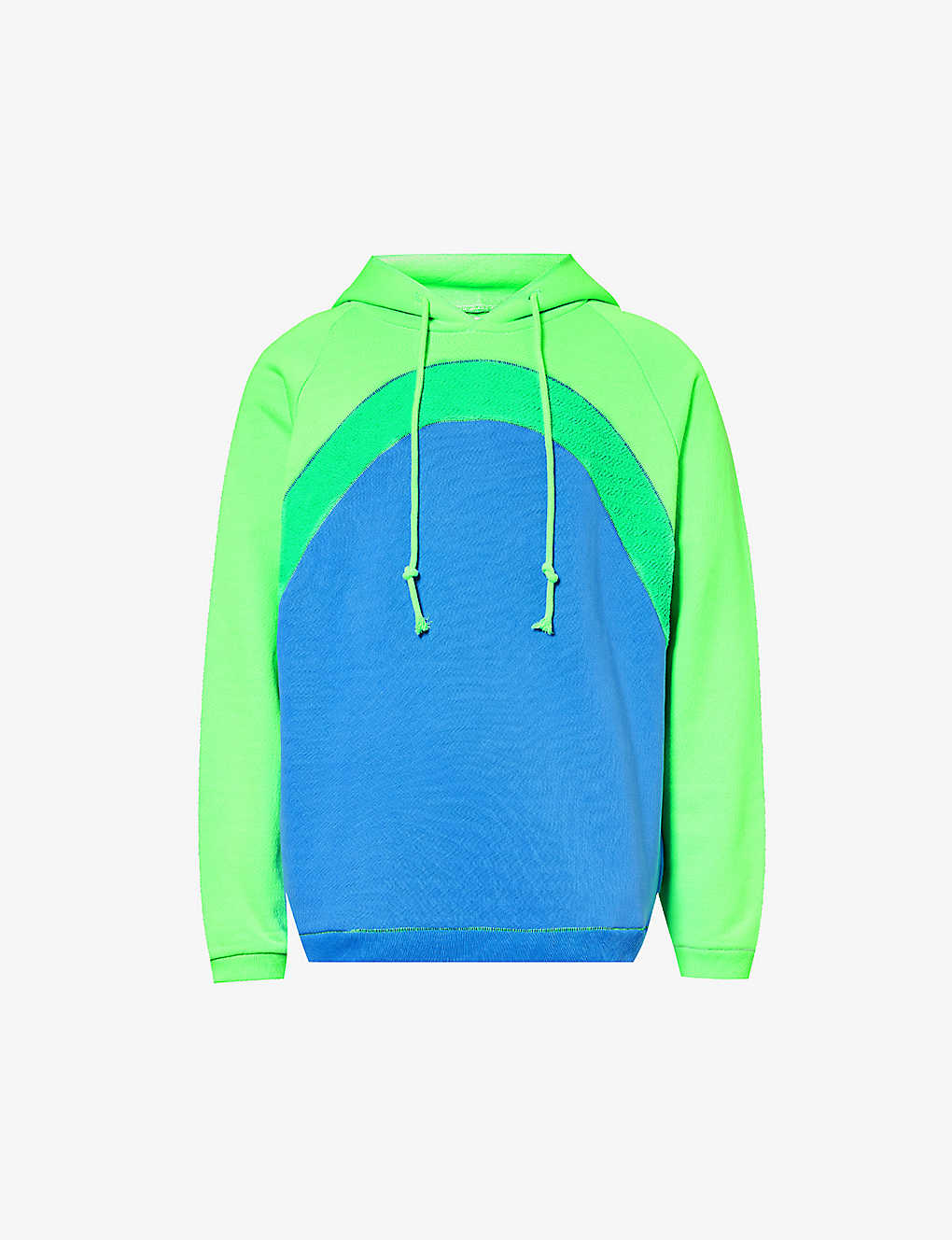 Shop Erl Gradient-effect Relaxed-fit Cotton-jersey Hoody In Blue