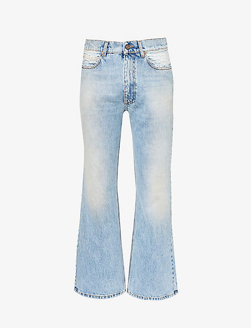 ERL: Star faded-wash flared-leg jeans