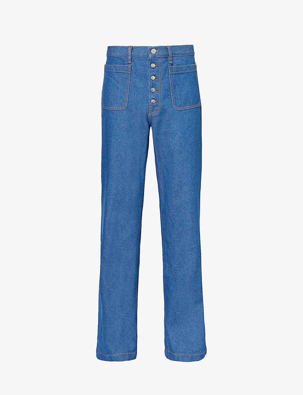Honey Dijon Mens Mid Blue X Acne Studios Straight-leg Regular-fit Jeans