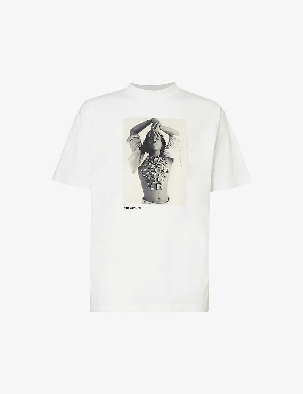 Honey Dijon Mens White Chantal Graphic-print Cotton-jersey T-shirt