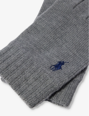 POLO RALPH LAUREN: Brand-embroidered wool gloves