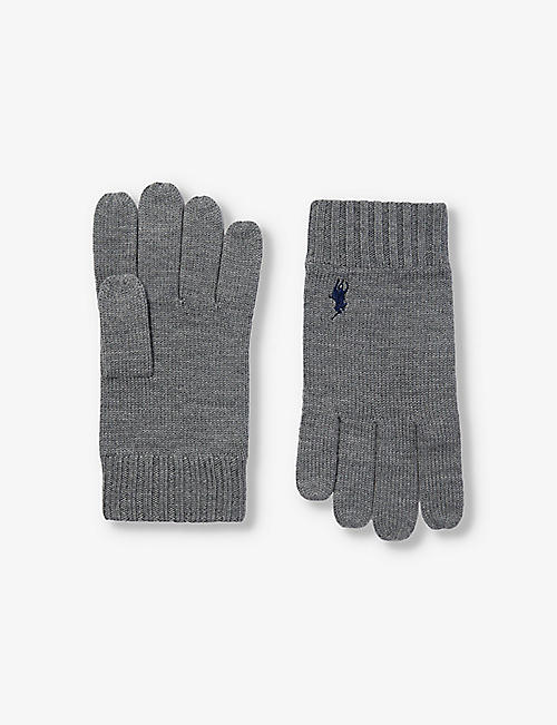POLO RALPH LAUREN: Brand-embroidered wool gloves