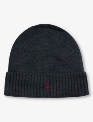 Polo Ralph Lauren Embroidered Logo Beanie In Dark Granite Hthr