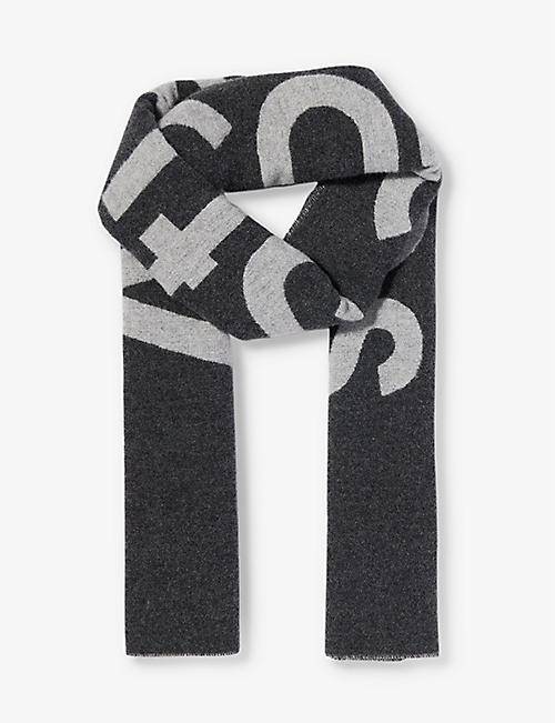 ACNE STUDIOS: Tronty logo-pattern wool-blend scarf