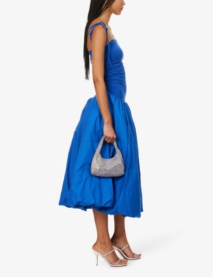 AMY LYNN: Alexa puffed-hem stretch-woven midi dress
