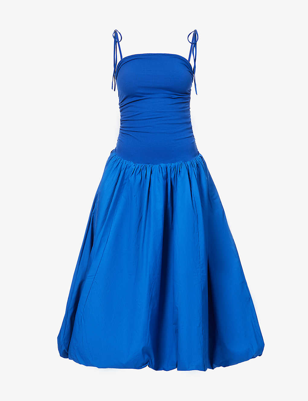 Amy Lynn Womens Cobalt Alexa Puffed-hem Stretch-woven Midi Dress In Blue