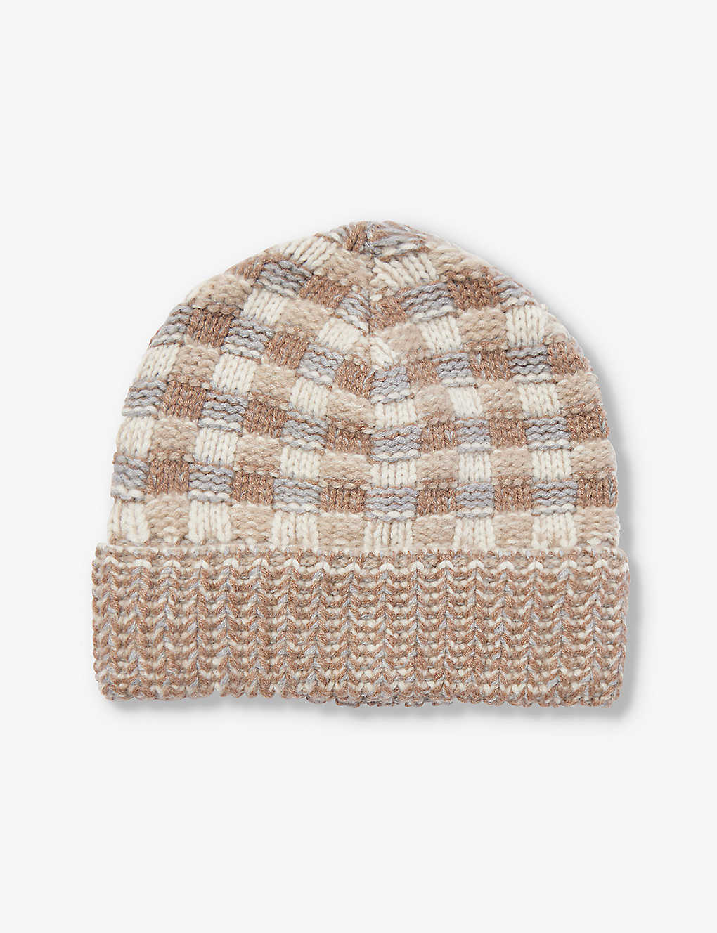 Shop Gabriela Hearst Kaja Checked Cashmere Knitted Hat In Ivory Multi