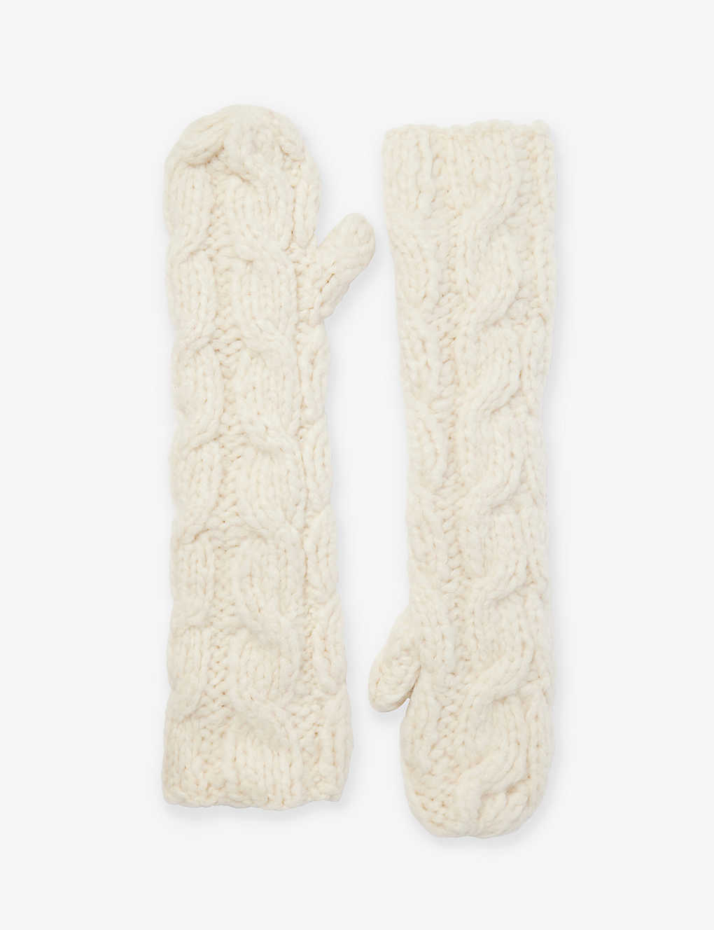 Gabriela Hearst Womens Ivory Scarlett Cable-knit Cashmere Knitted Mittens