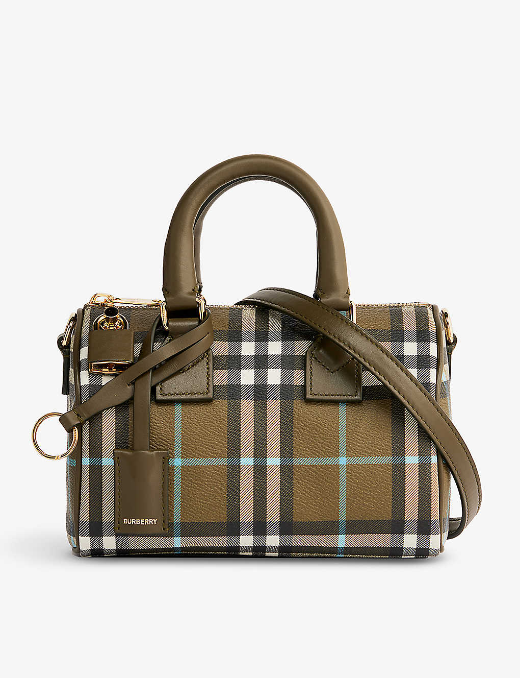 BURBERRY - Bowling coated-canvas top-handle bag