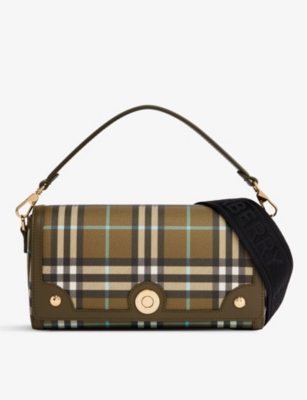 BURBERRY: Note coated-canvas top-handle bag