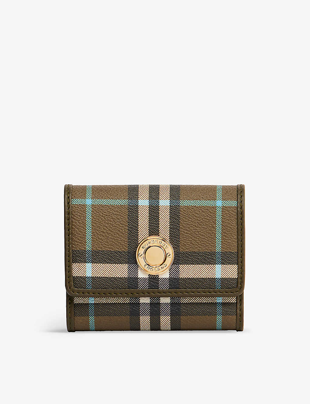 Burberry Womens Olive Green Lancaster Coated-canvas Wallet