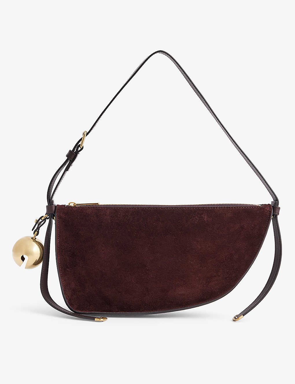 Burberry Womens Cocoa Shield Metallic-charm Leather Shoulder Bag