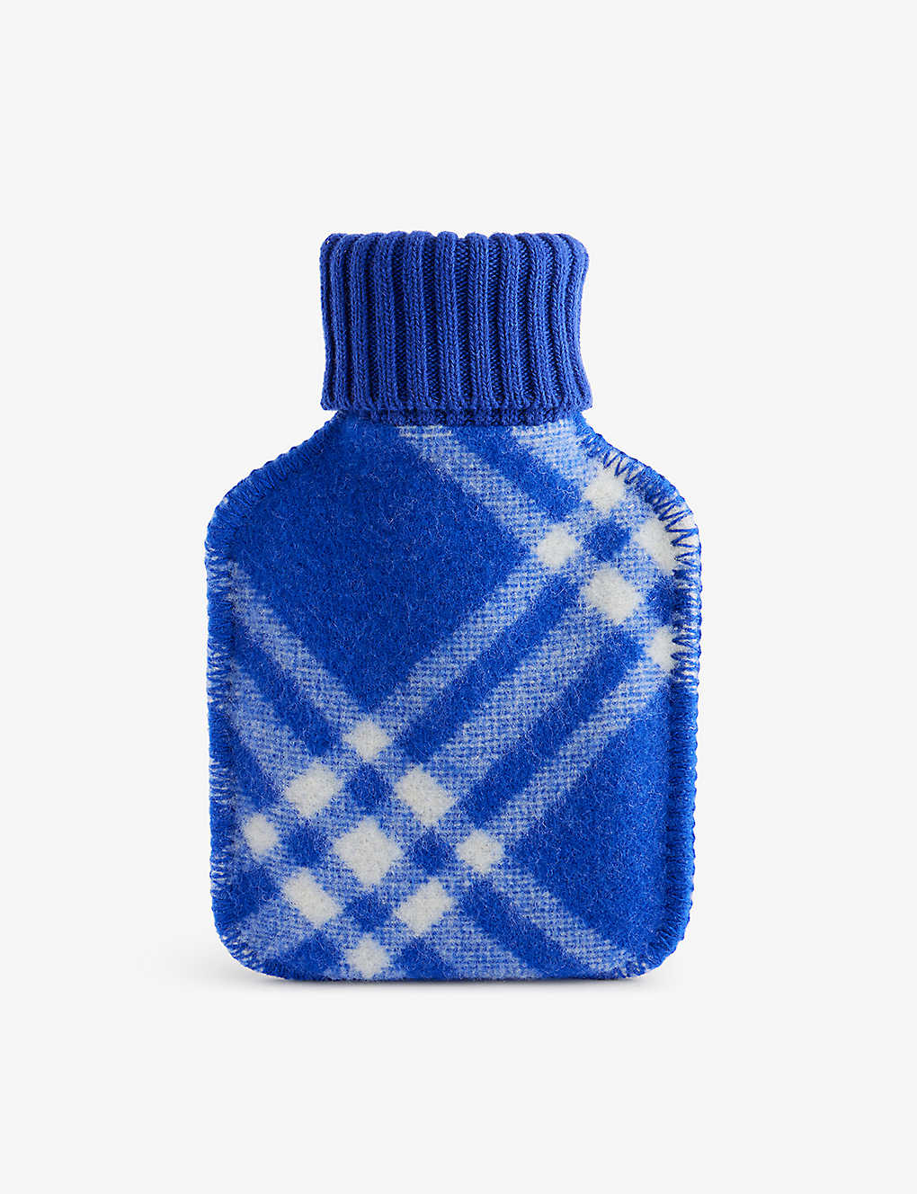 Burberry Womens Knight Checked Wool-knitted Hot Water Bottle 1500ml