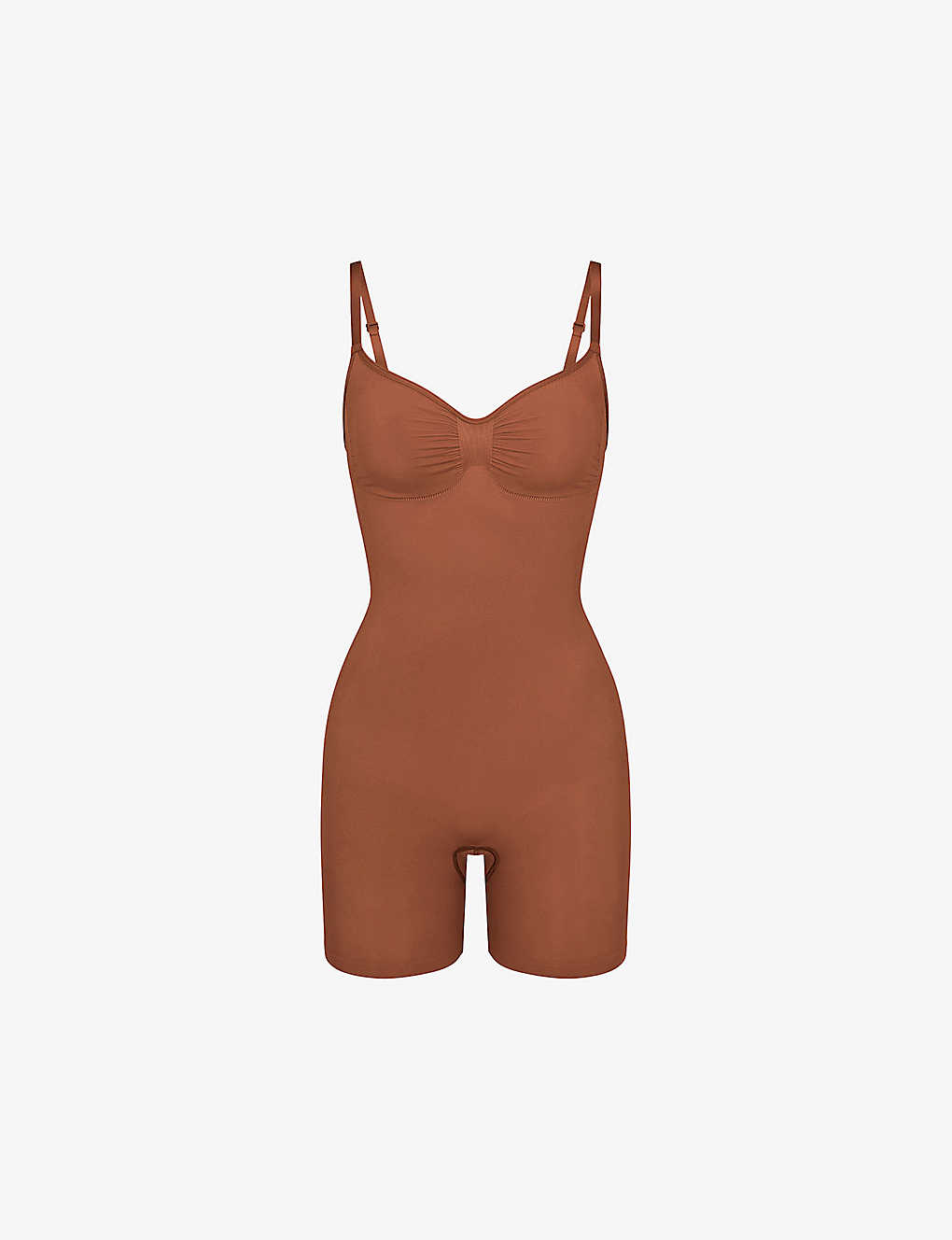 Skims Womens Bronze Seamless Sculpt Fitted Stretch-woven Playsuit In Brown