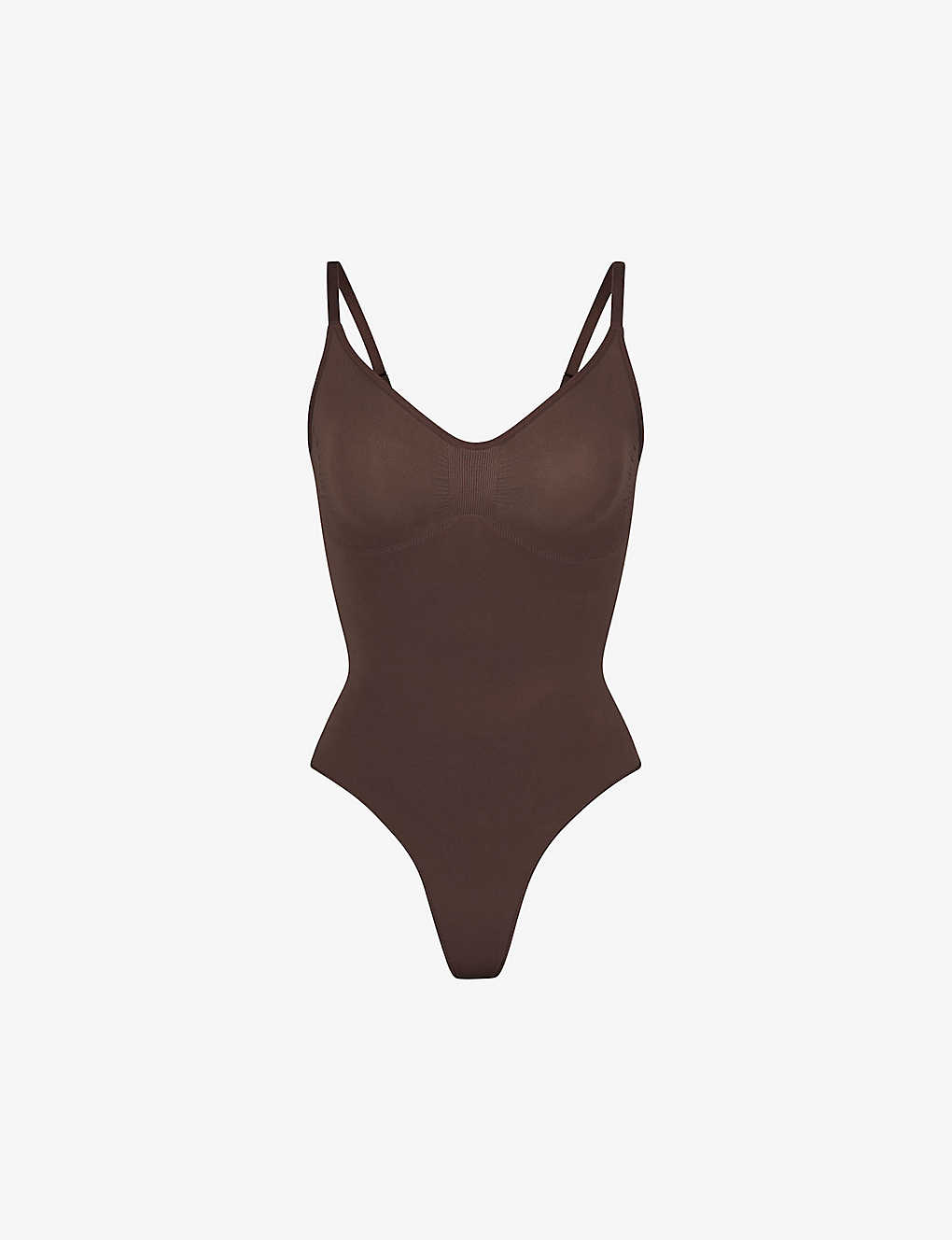 Skims Womens Cocoa Seamless Sculpt Fitted Stretch-woven Body