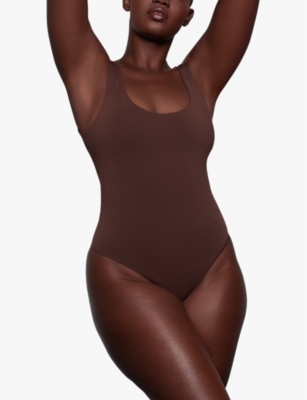 SKIMS: The Smoothing seamless stretch-woven thong body