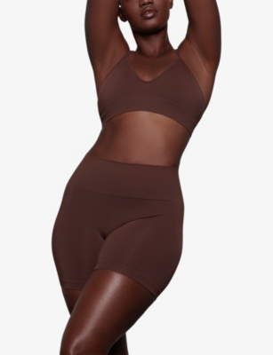 The Smoothing double-waistband stretch-woven shorts