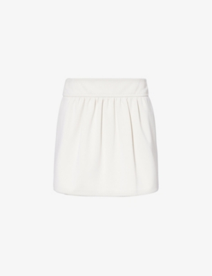 Max Mara Womens Ivory Nettuno Side-pocket Woven Mini Skirt