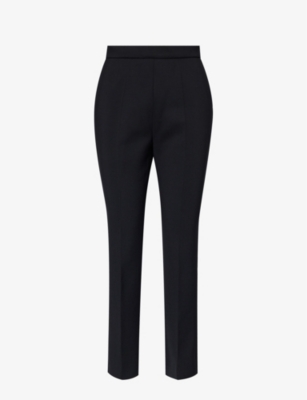 Max Mara Womens Black Nepeta Straight-leg High-rise Stretch-wool Trousers