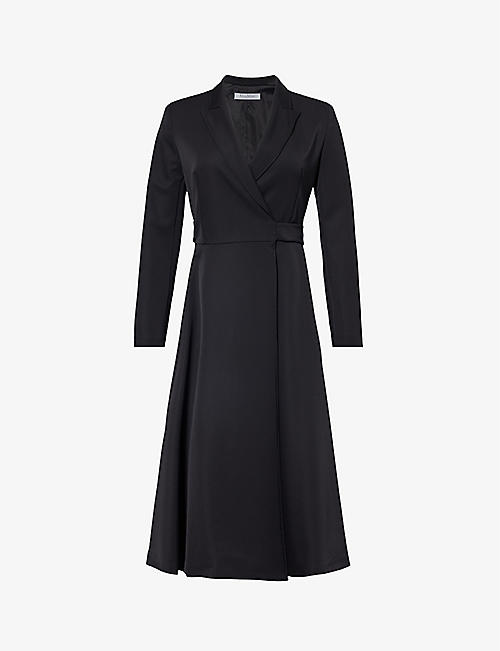 MAX MARA: Diorama peak-lapel wool-blend midi dress