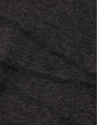 Shop Johnstons Men's Charcoal Fringe-trim Brushed Cashmere Scarf