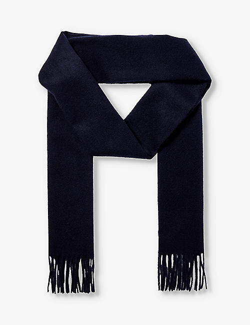JOHNSTONS: Fringed-trim cashmere scarf