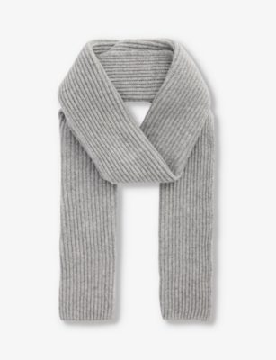 JOHNSTONS: Brand-patch ribbed cashmere scarf