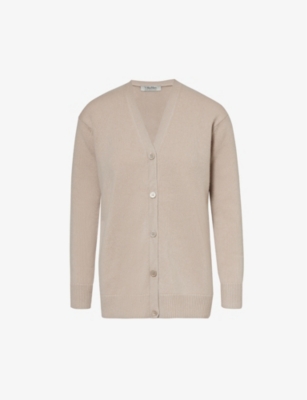 S MAX MARA: Jane V-neck wool and cashmere-blend cardigan