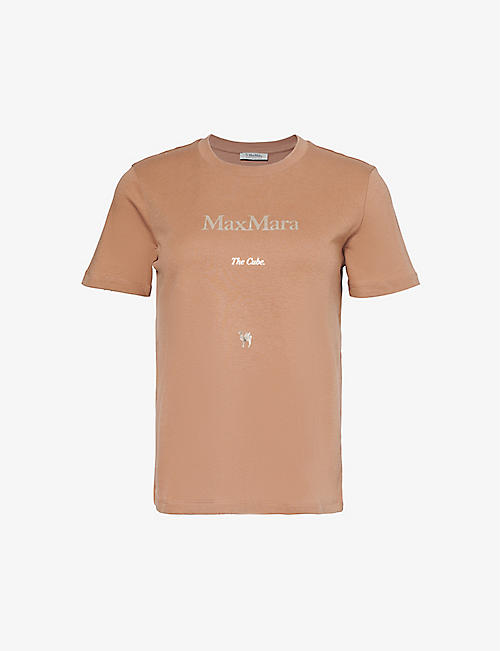 S MAX MARA: Quieto logo-print cotton-jersey T-shirt