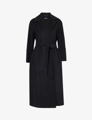 's Max Mara Elisa Wool Belted Long Coat In Black
