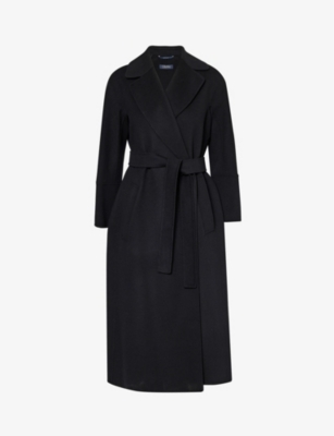 Shop 's Max Mara S Max Mara Women's Black Elisa Belted Wool Coat