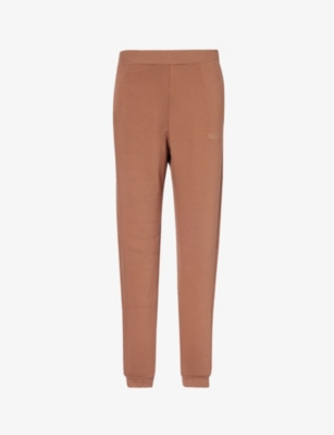 S MAX MARA: Tamaro brand-embroidered tapered-leg mid-rise cotton-blend jogging bottoms