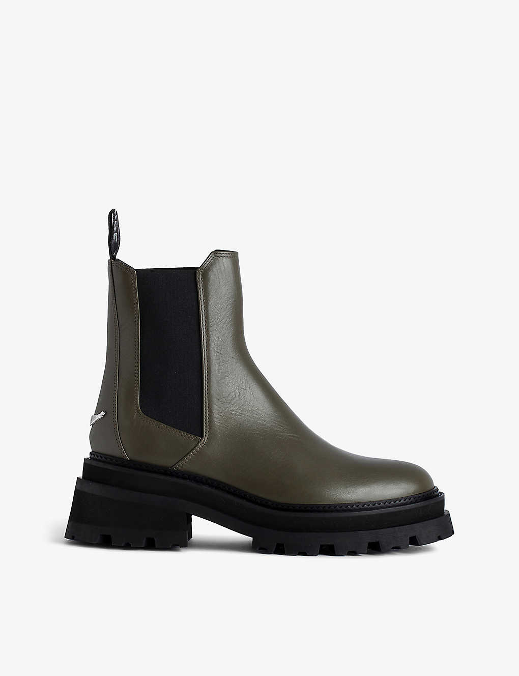 ZADIG & VOLTAIRE ZADIG&VOLTAIRE WOMENS MILITARY RIDE LOGO-PLAQUE LEATHER CHELSEA BOOTS