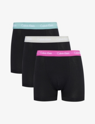 CALVIN KLEIN - Branded-waistband mid-rise pack of three stretch