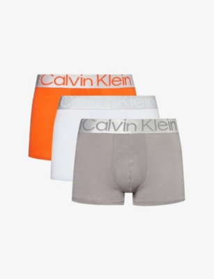 CALVIN KLEIN - Branded-waistband mid-rise pack of three stretch