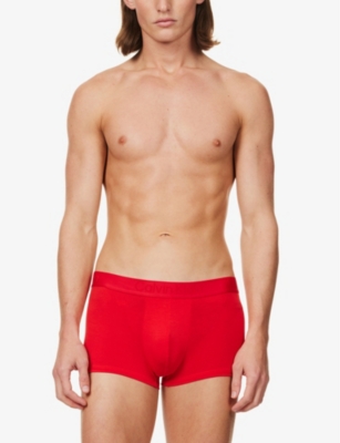 Shop Calvin Klein Men'selasticated-waistband Pack Of Three Stretch-jersey Trunks In Multi