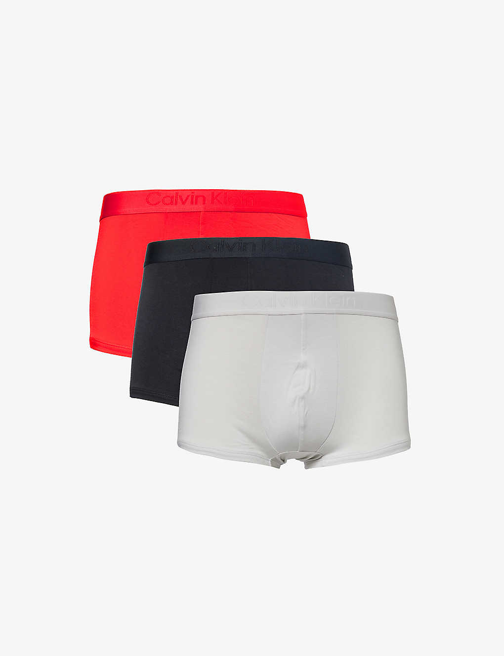 Calvin Klein Mens Multi Elasticated-waistband Pack Of Three Stretch-jersey Trunks