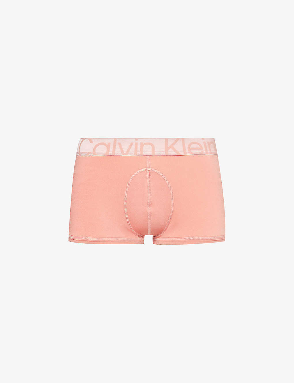 Calvin Klein Mens Mecca Orange Branded-waistband Low-rise Stretch-jersey Trunks