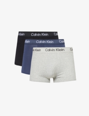CALVIN KLEIN: Branded-waistband pack of five stretch-cotton trunks