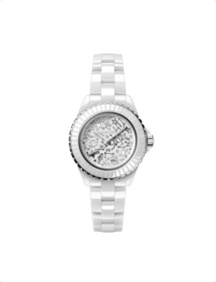 Chanel J12 Diamond White Ceramic H0967 Quartz Ladies Watch Pre-Owned [b1107]