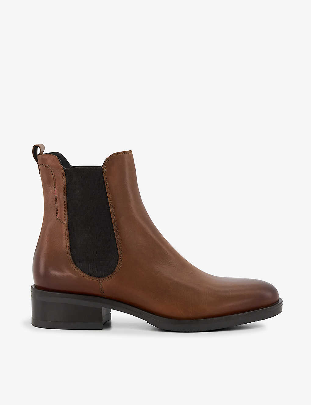 Dune Panoramic Elasticated Faux-leather Chelsea Boots In Brown