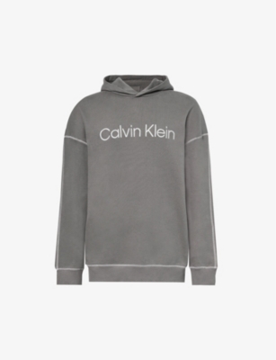 CALVIN KLEIN: Lounge brand-embroidered cotton-jersey hoody