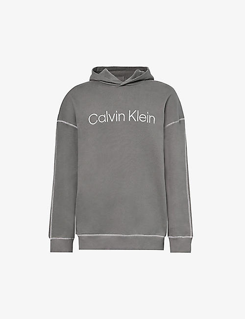 CALVIN KLEIN: Lounge brand-embroidered cotton-jersey hoody